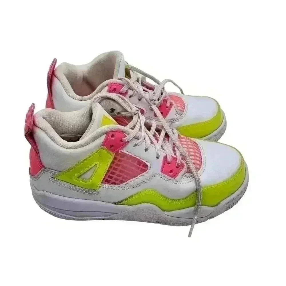 Nike Air Jordan 4 Retro SE (PS) Lemon Venom Pink Kids Shoes CV7809-100